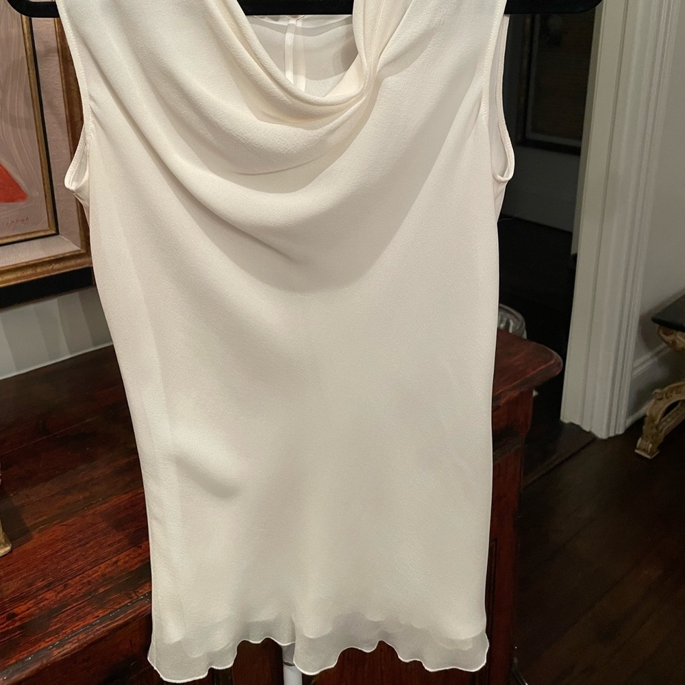 EUC Armani white silk blouse size 4